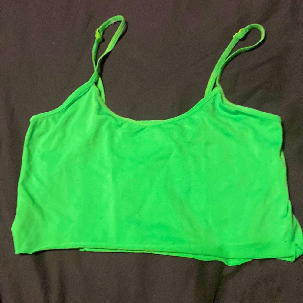 Neon green crop top tank(Not sure on the brand tag worn off)